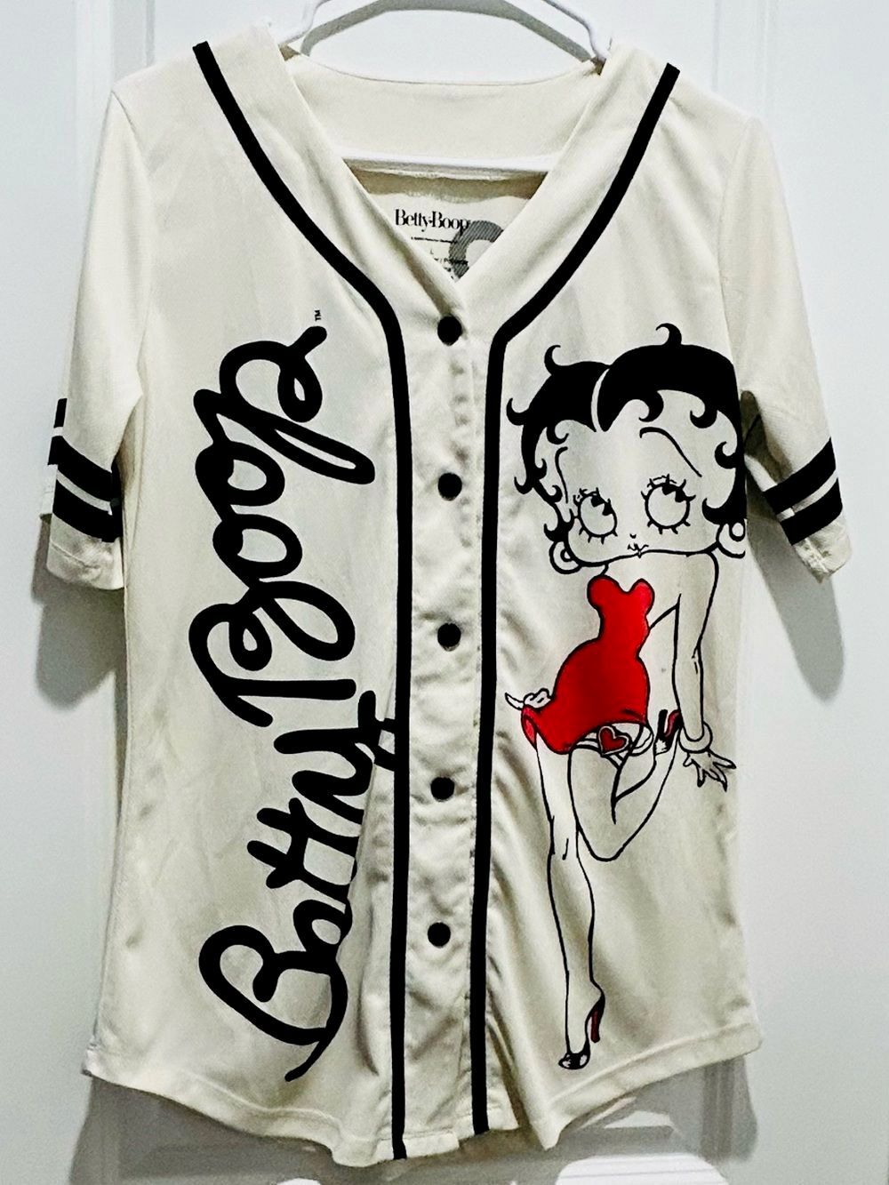 Betty Boop Retro Short Sleeve Baseball Jersey Sz Large